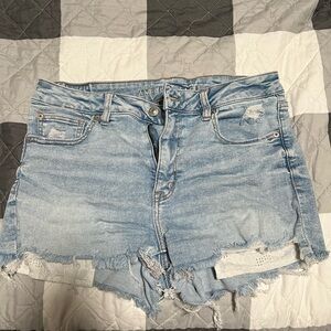 American Eagle AE next Level Stretch high waisted jean shorts, size 12